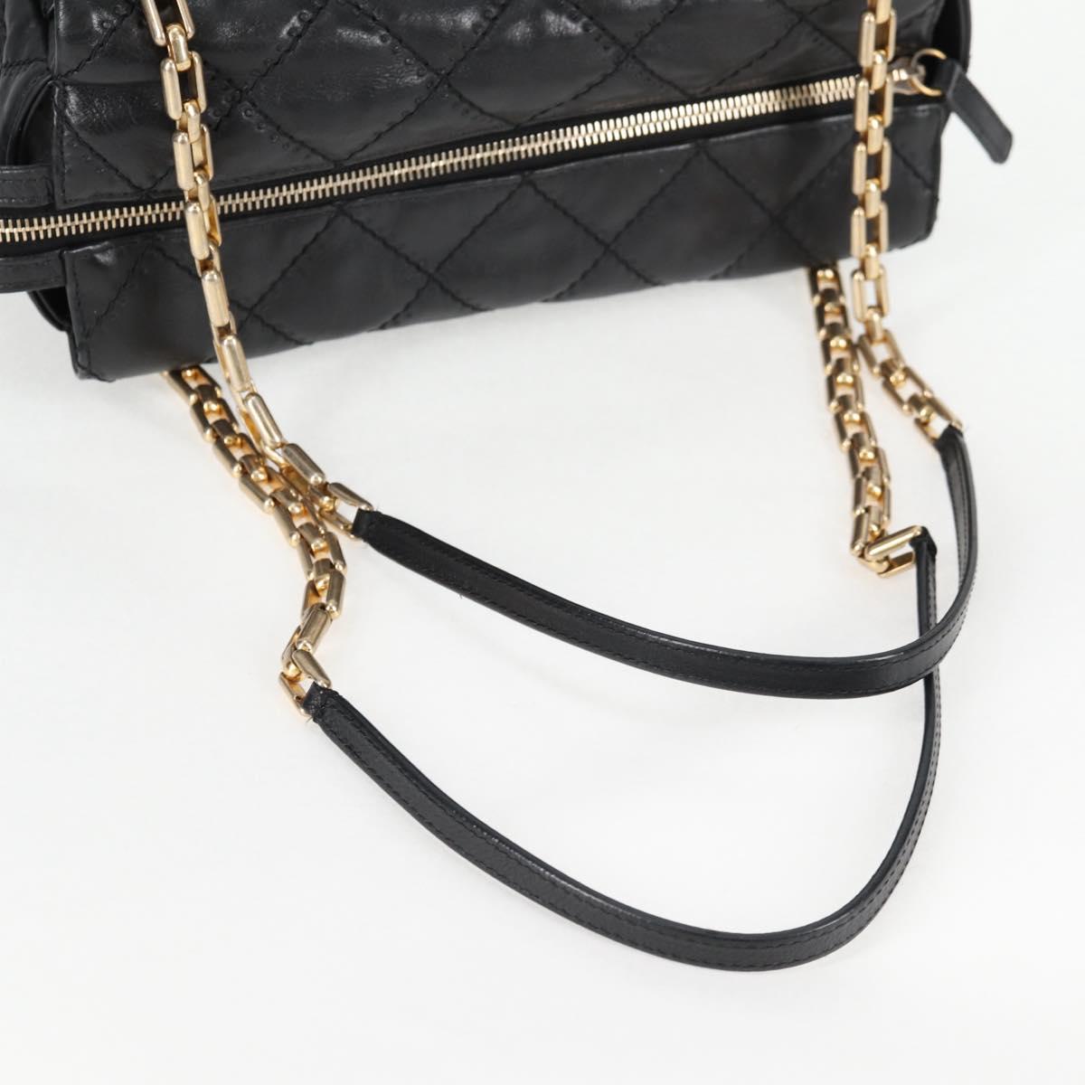 Chanel Matelasse Chain Shoulder Bag Lamb Skin Black Gold Cc