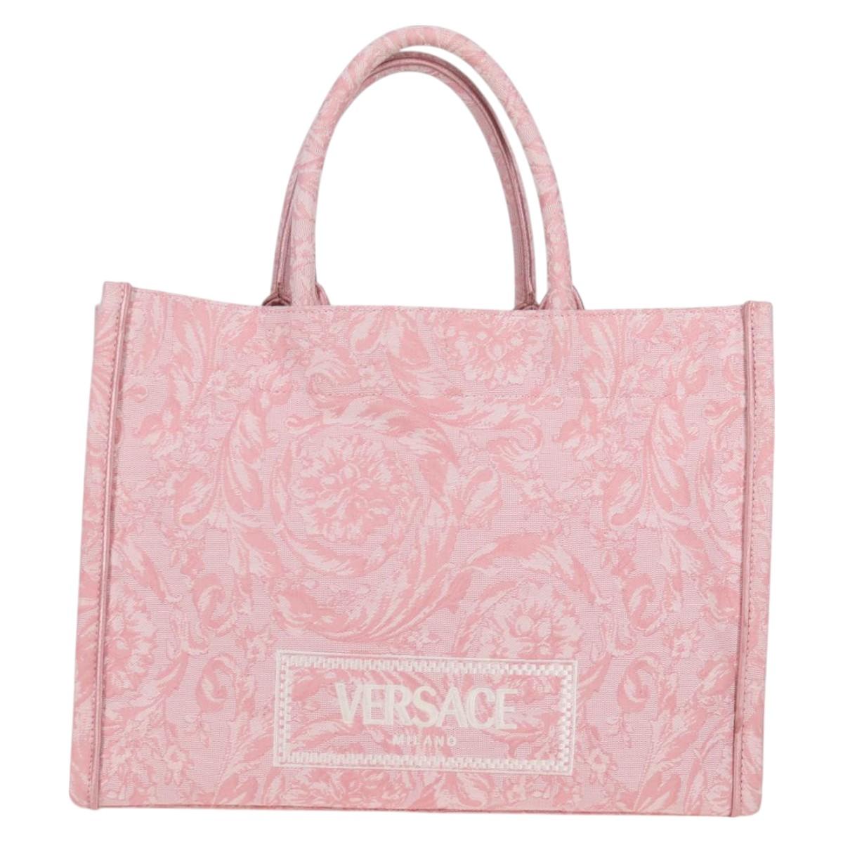 Versace Athena Barocco Tote Bag Canvas 2WAY Pink