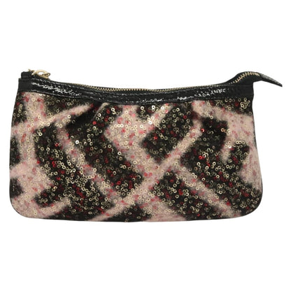 Fendi Accessory Pouch Sequin Pink Gold