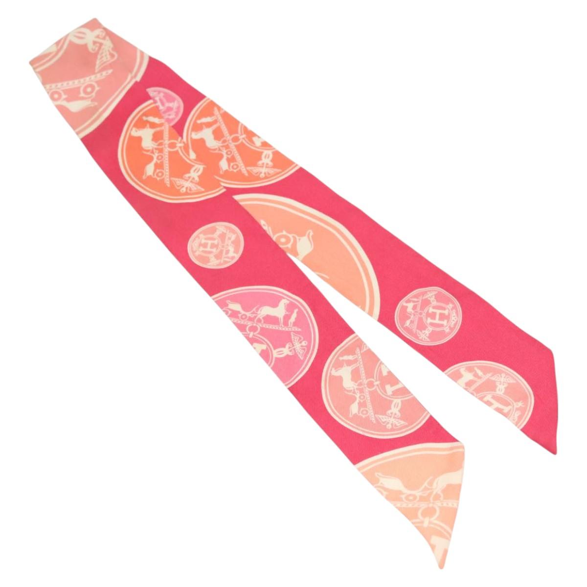 Hermes Twilly Scarf Silk Pink