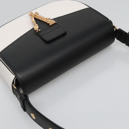 Versace Shoulder Bag Leather Black Gold White