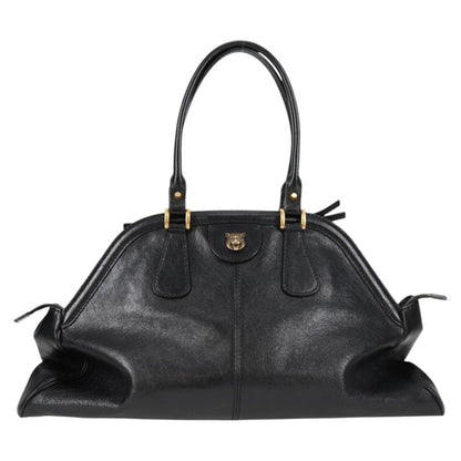 Gucci Gg Marmont Hand Bag Leather Black Gold 515937