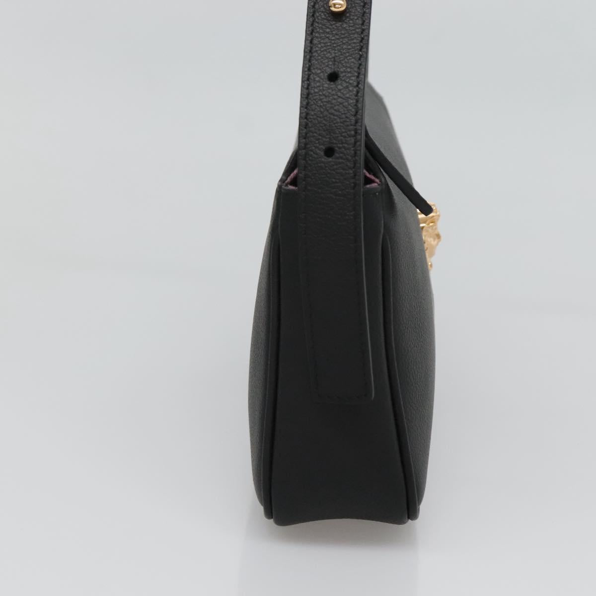 Versace Shoulder Bag Leather Black Gold