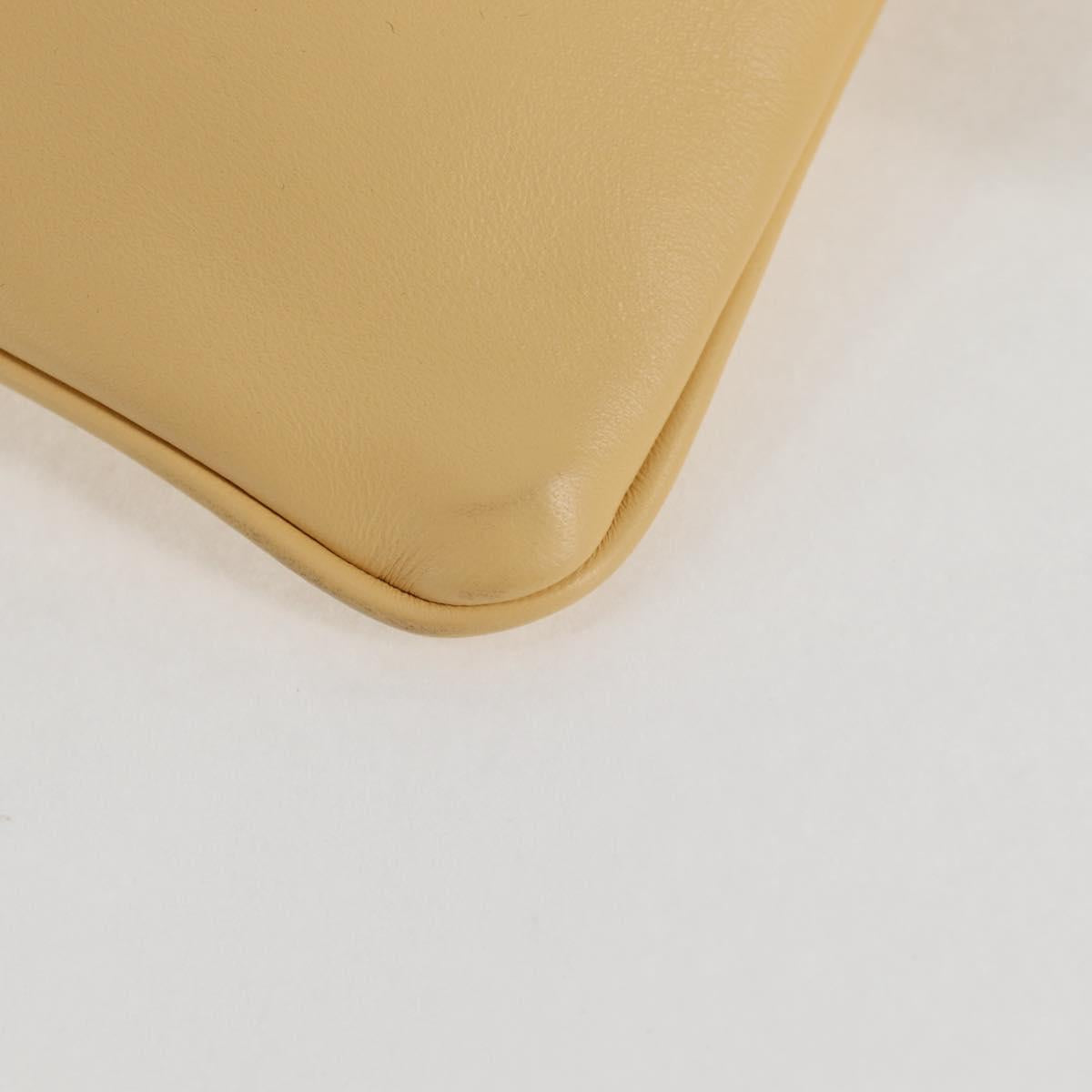 Celine Cuir Triomphe Drawstring Mobile Pouch Leather Yellow