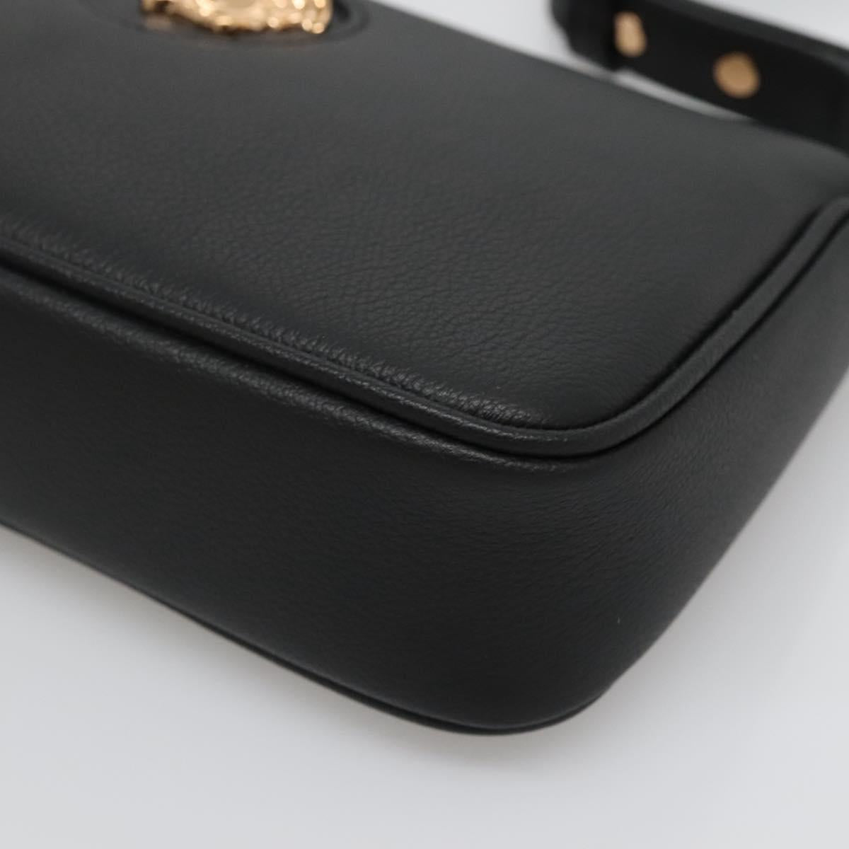 Versace Shoulder Bag Leather Black Gold