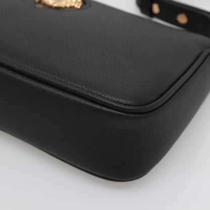 Versace Shoulder Bag Leather Black Gold