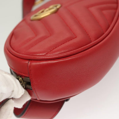 Gucci Gg Marmont Waist Bag Leather Red Gold 476434