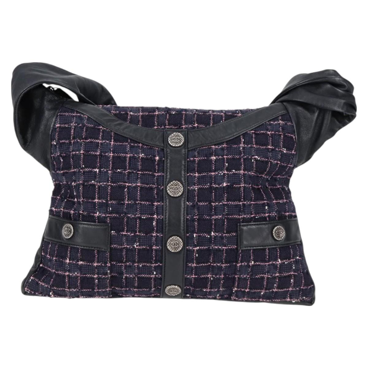 Chanel Girl Chanel Shoulder Bag Tweed Black Cc