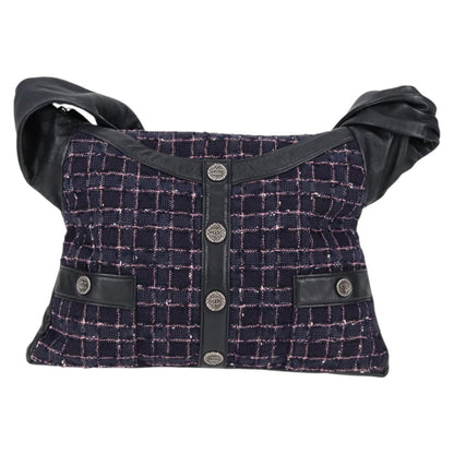 Chanel Girl Chanel Shoulder Bag Tweed Black Cc