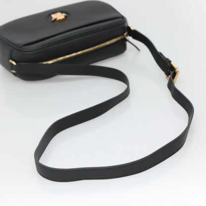 Versace Shoulder Bag Leather Black Gold