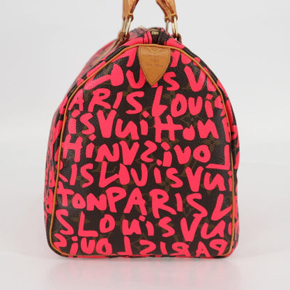 Louis Vuitton Monogram Graffiti Speedy 30 Hand Bag Pink M93704 Lv