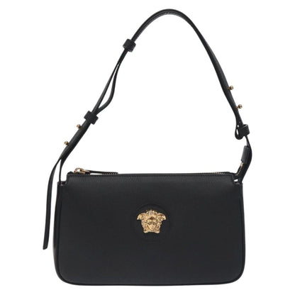 Versace Shoulder Bag Leather Black Gold