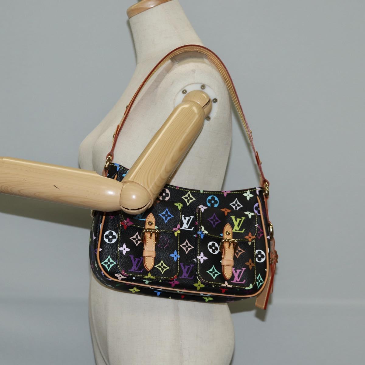 Louis Vuitton Monogram Multicolor Lodge Pm Hand Bag Black M40054 Lv