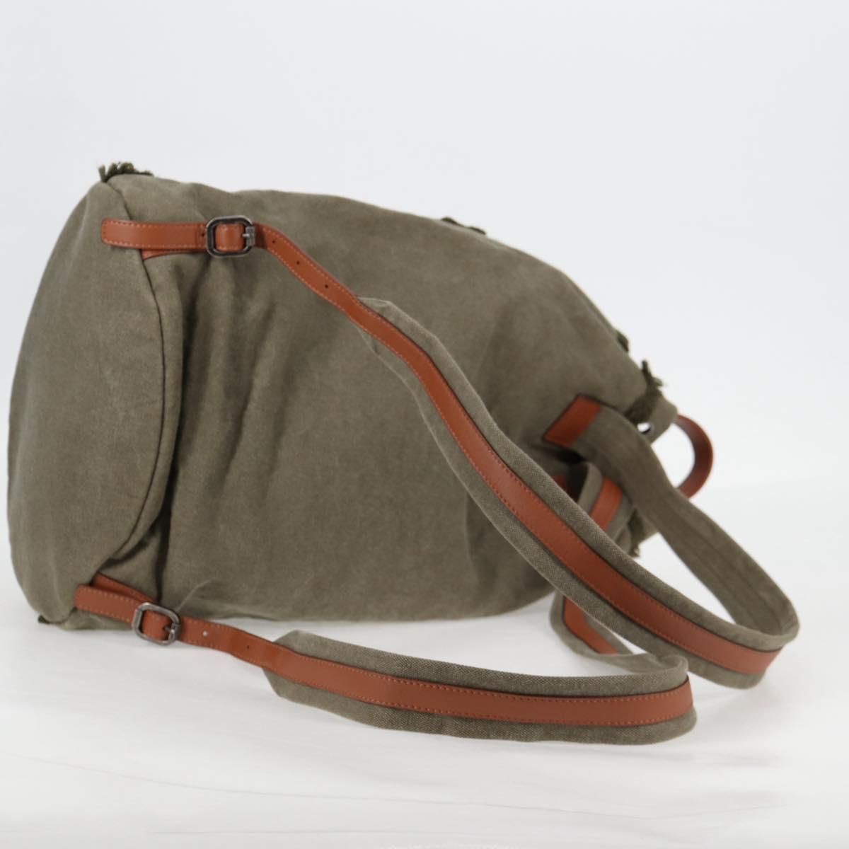 Chanel Backpack Canvas Green Cc