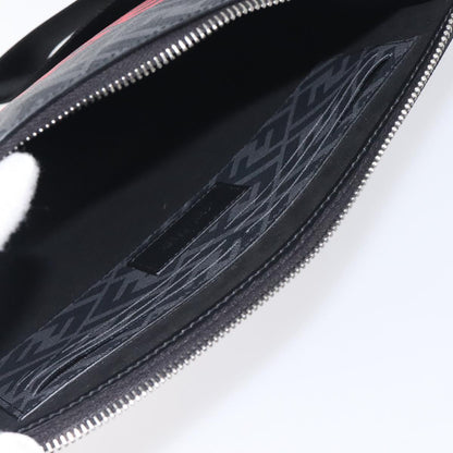 Fendi Zucca Canvas Clutch Bag Pvc Black Silver
