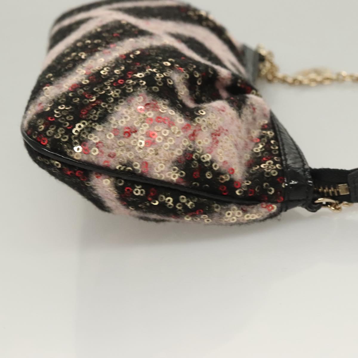 Fendi Accessory Pouch Sequin Pink Gold