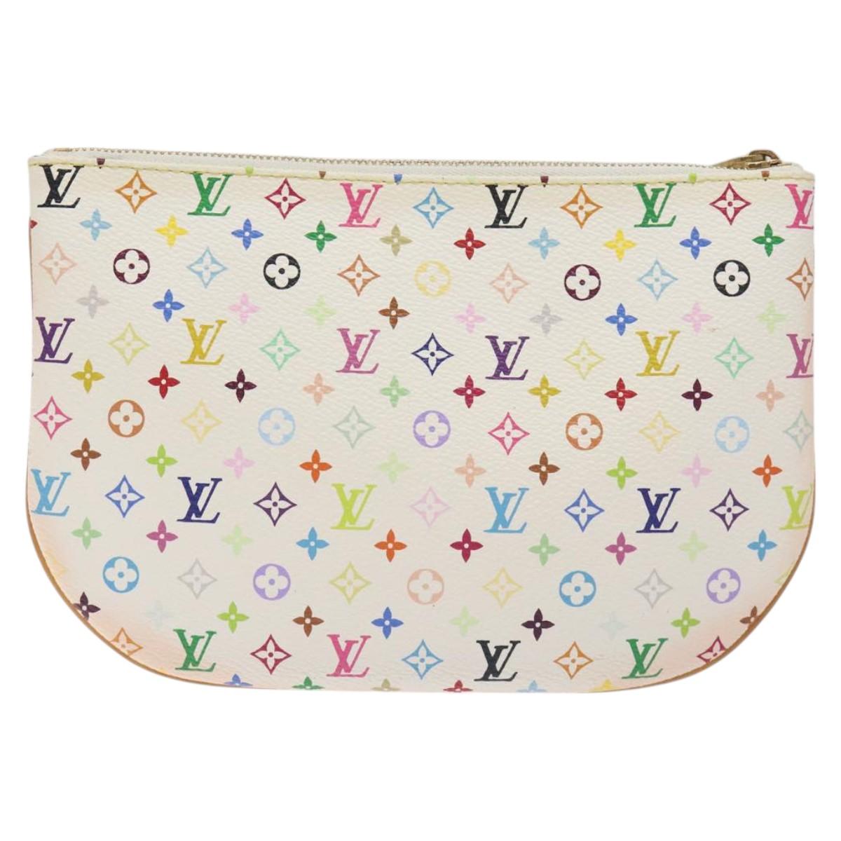 Louis Vuitton Monogram Multicolor Pochette Gm Pouch White M60027