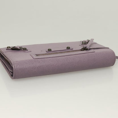 Balenciaga Classic Continental Zip Wallet Leather Purple 253038
