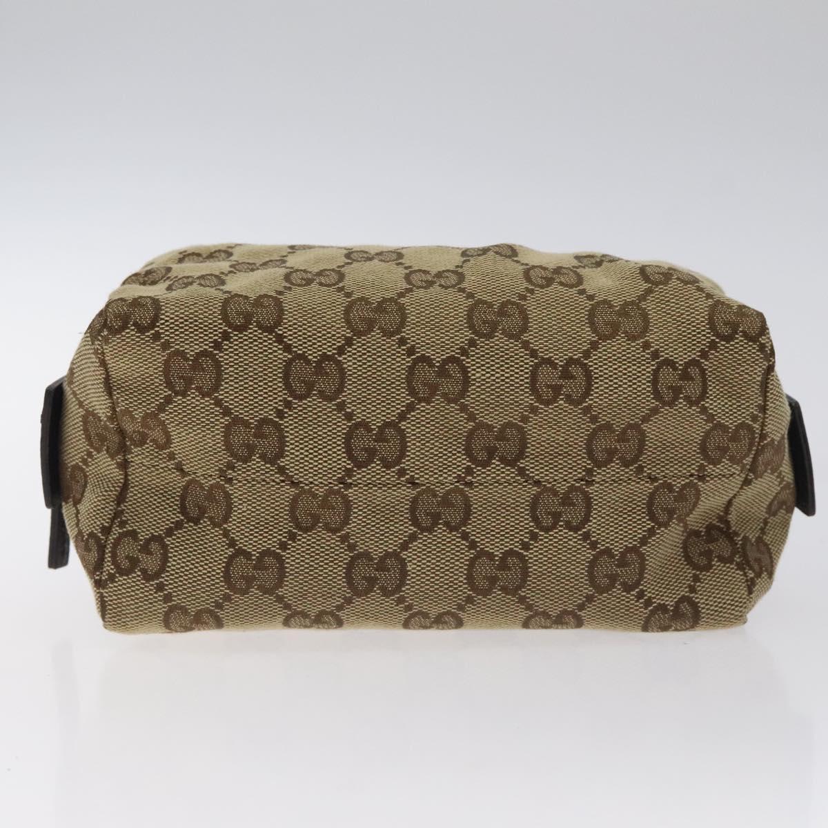 Gucci Gg Canvas Pouch Beige Silver 245952