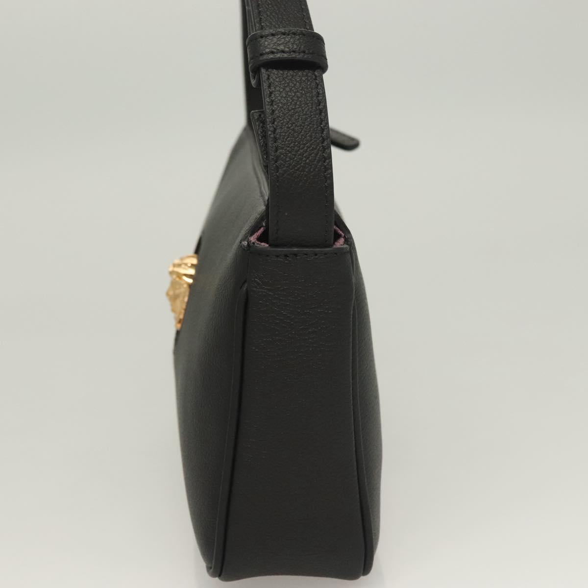 Versace Shoulder Bag Leather Black Gold
