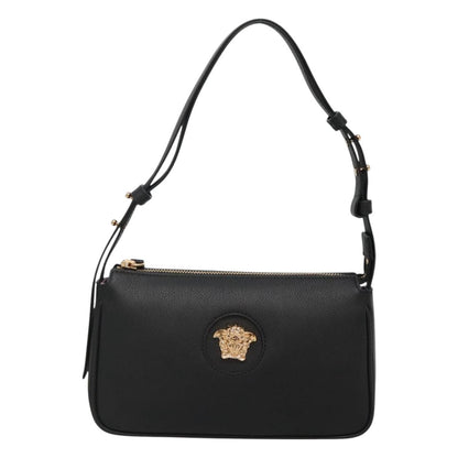 Versace Shoulder Bag Leather Black Gold