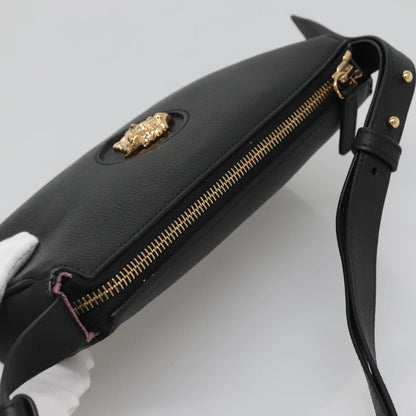 Versace Shoulder Bag Leather Black Gold