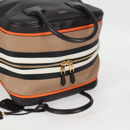 Burberry Hand Bag Leather 2WAY Black Gold
