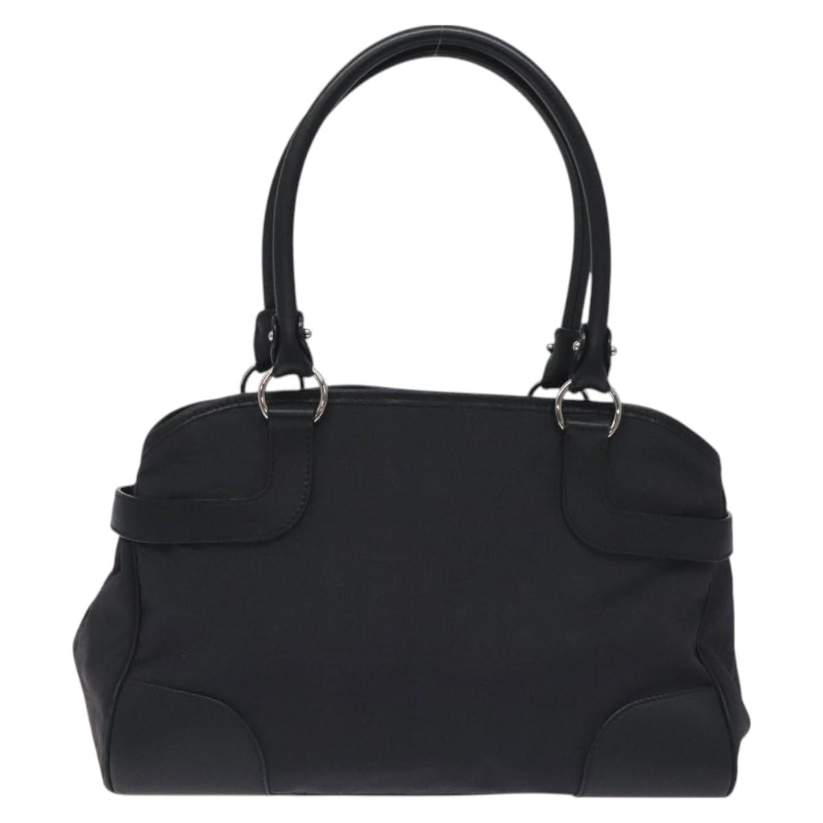 Salvatore Ferragamo Gancini Hand Bag Nylon Black Silver