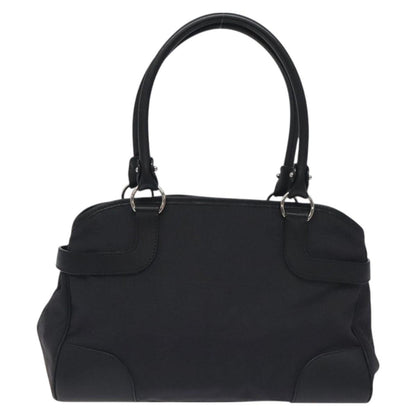 Salvatore Ferragamo Gancini Hand Bag Nylon Black Silver