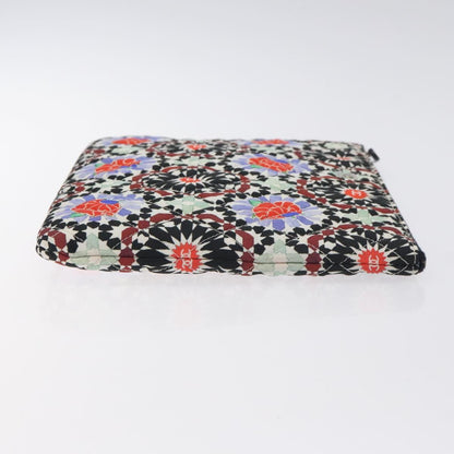 Chanel Christmas Clutch Bag Nylon Black Silver Cc