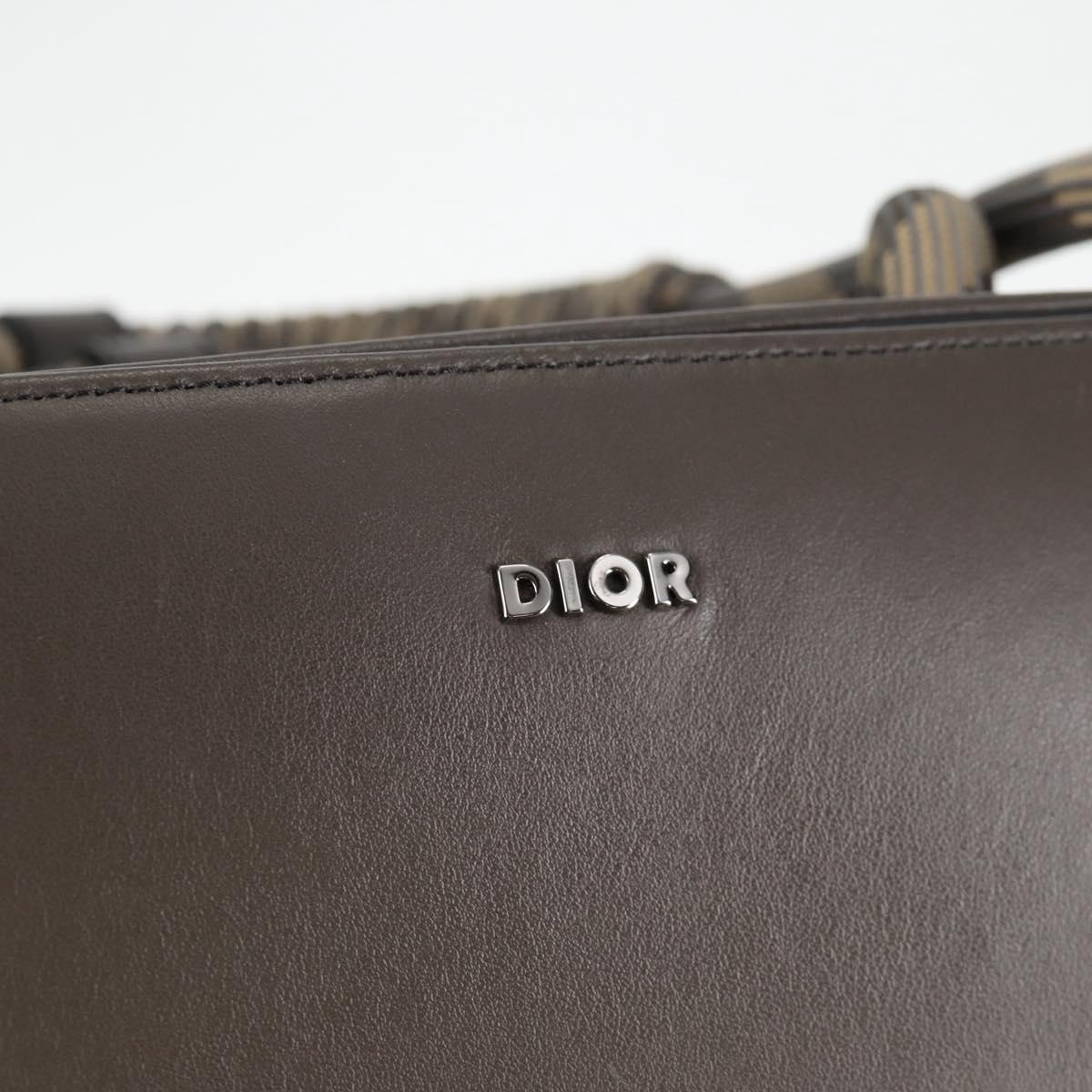Christian Dior Tote Bag Trotter Canvas Gray Silver