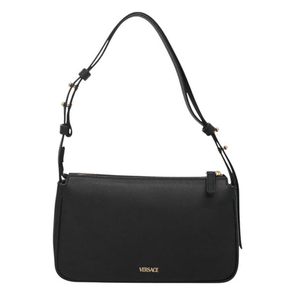 Versace Shoulder Bag Leather Black Gold