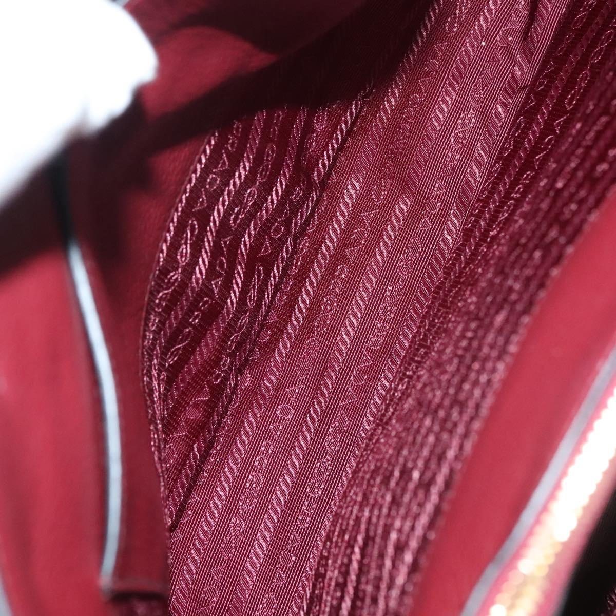Prada Hand Bag Leather Bordeaux Gold