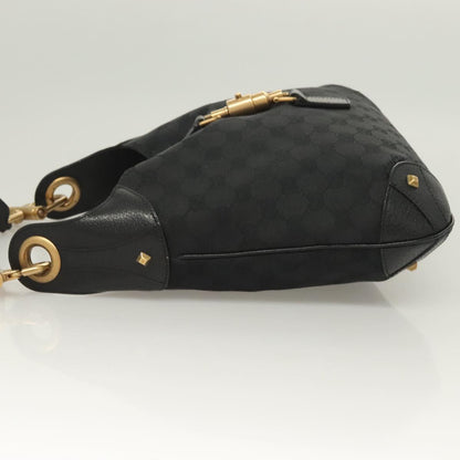 Gucci Gg Canvas Jackie Shoulder Bag Black Gold 120888
