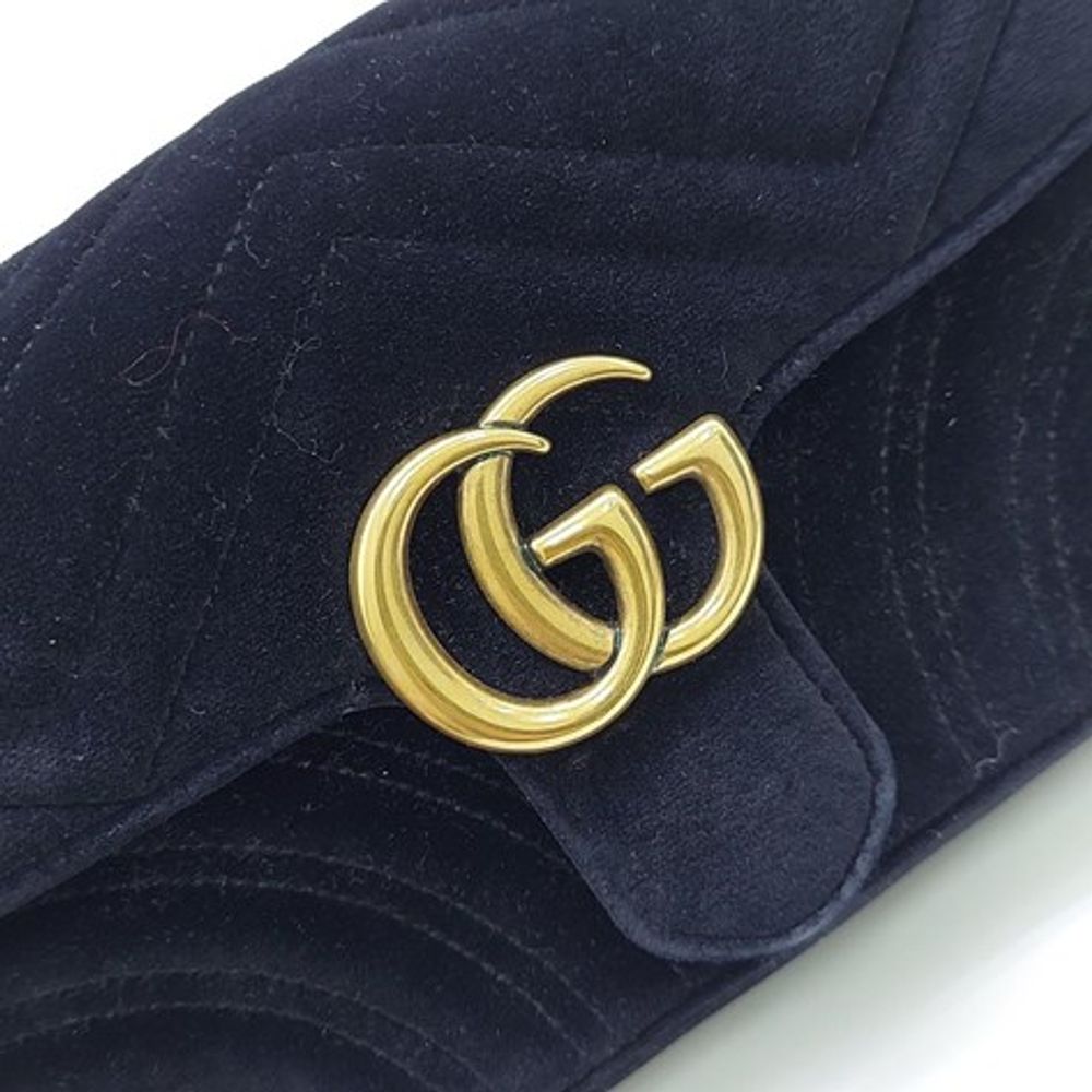 Gucci Marmont Matelassé Velvet Shoulder Bag (446744) (4550079)