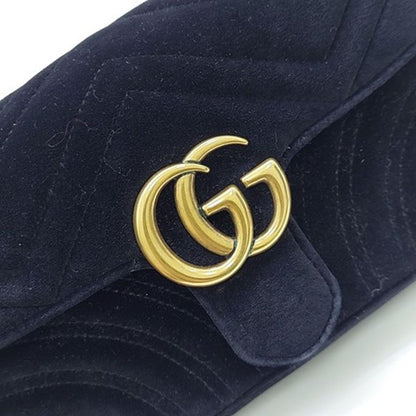 Gucci Marmont Matelassé Velvet Shoulder Bag (446744) (4550079)