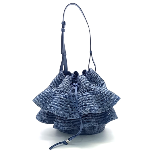 Loewe Raffia Balloon Ruffle Bag (10010881)