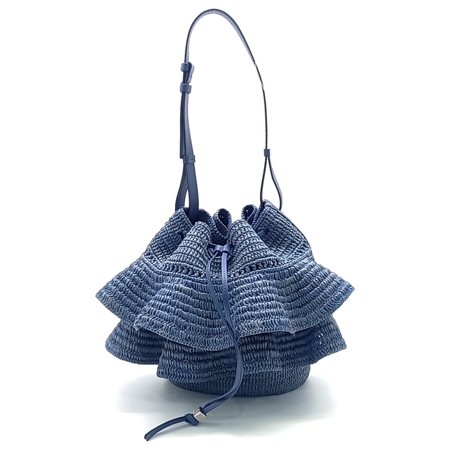 Loewe Raffia Balloon Ruffle Bag (10010881)