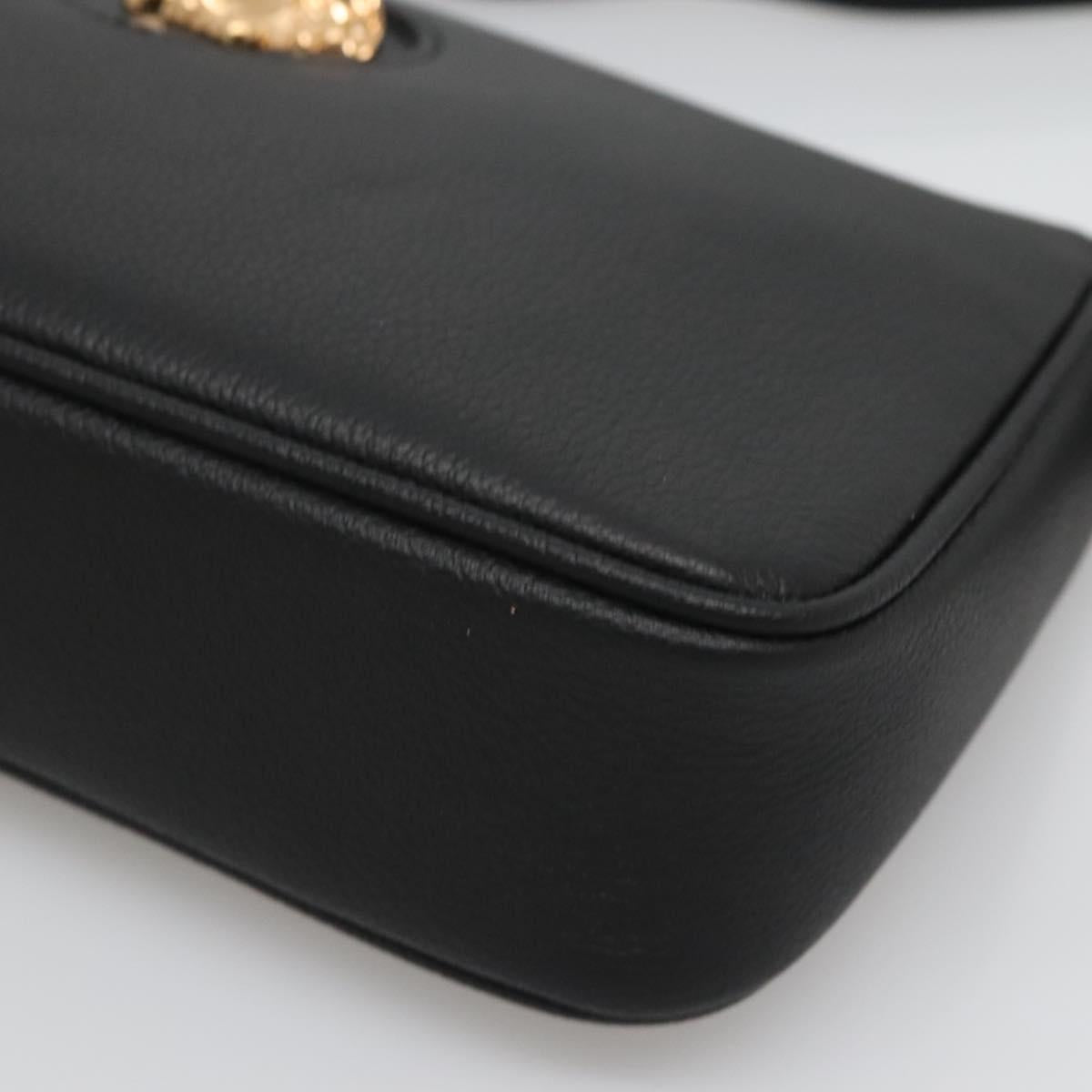 Versace Shoulder Bag Leather Black Gold