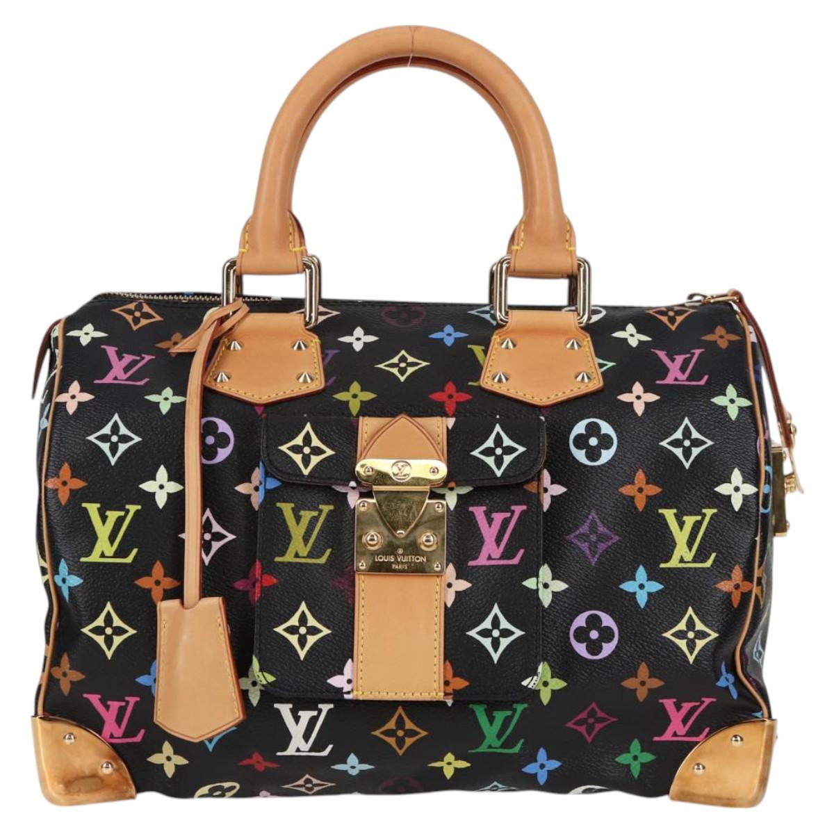 Louis Vuitton Monogram Multicolor Speedy 30 Hand Bag Black M92642
