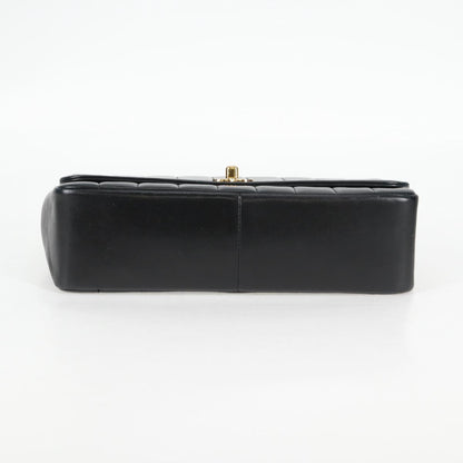 Chanel Mademoiselle Chain Shoulder Bag Lamb Skin Black Gold Cc