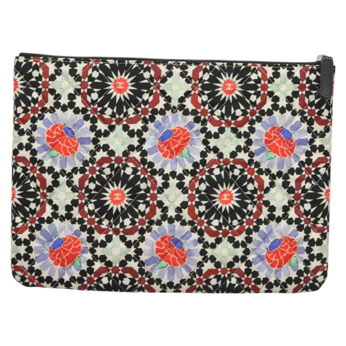 Chanel Matelasse Coco Mark Pouch Nylon Multicolor Cc