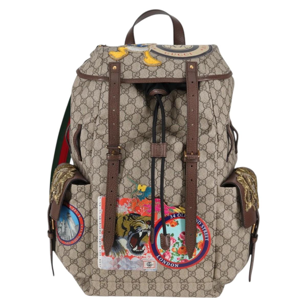 Gucci Gg Supreme Disney Collaboration Backpack Pvc Beige Gold 460029