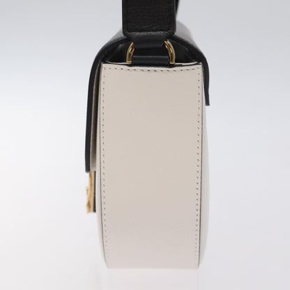Versace Shoulder Bag Leather Black Gold White