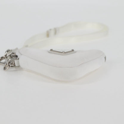 Prada Shoulder Bag Nylon White Silver