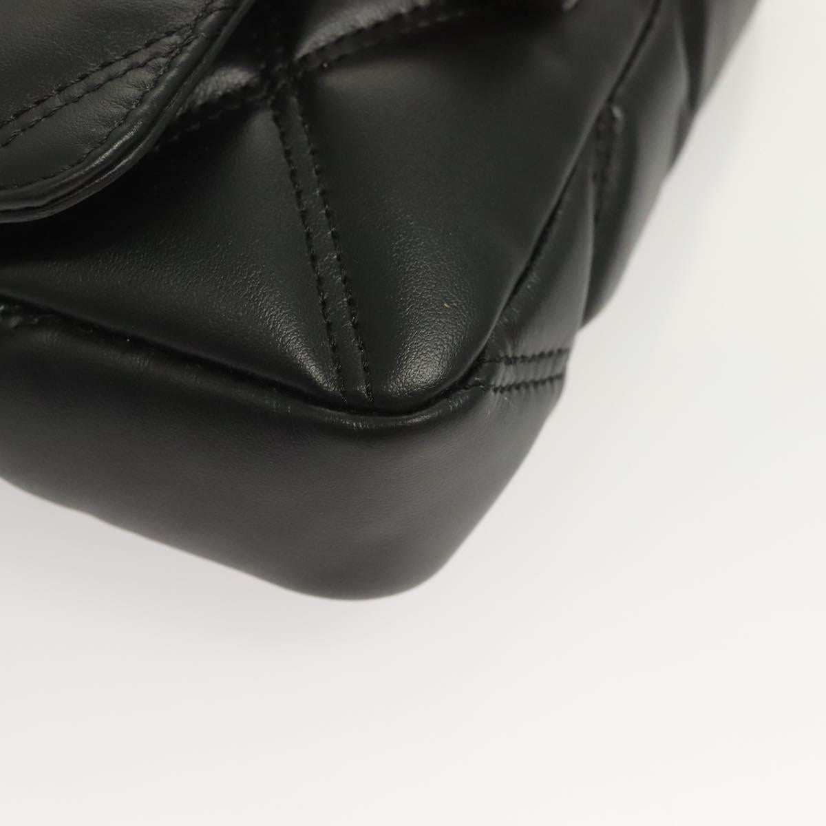 Versace Chain Shoulder Bag Leather Black Gold