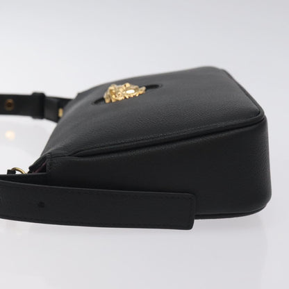 Versace Shoulder Bag Leather Black Gold