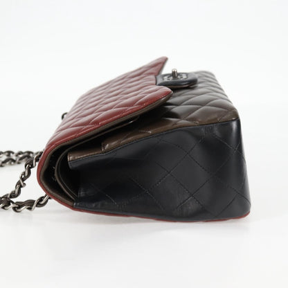 Chanel Big Matelasse Chain Shoulder Bag Lamb Skin Brown Cc