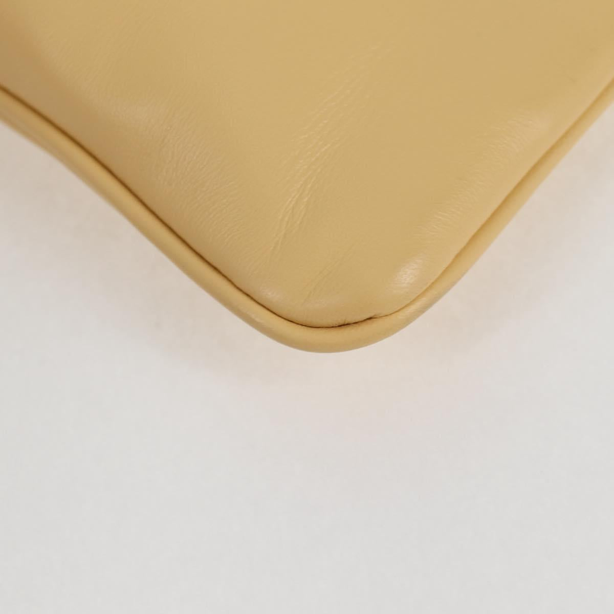 Celine Cuir Triomphe Drawstring Mobile Pouch Leather Yellow