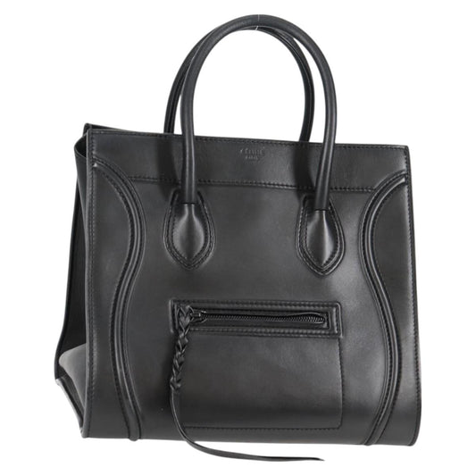 Celine Luggage Phantom Hand Bag Leather Black